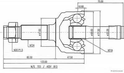 HERTH BUSS JAKOPARTS j2826019 -  Шарнирный комплект, приводной вал